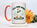Funny Goose Coffee Mug, Full Honk Mode Duck Mug, Silly Bird Lover Gift, Goose Humor Cup for Coworkers, Animal Lover Coffee Mug