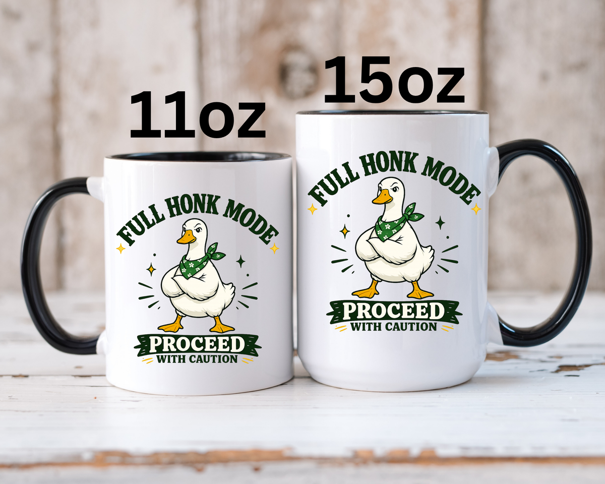 Funny Goose Coffee Mug, Full Honk Mode Duck Mug, Silly Bird Lover Gift, Goose Humor Cup for Coworkers, Animal Lover Coffee Mug