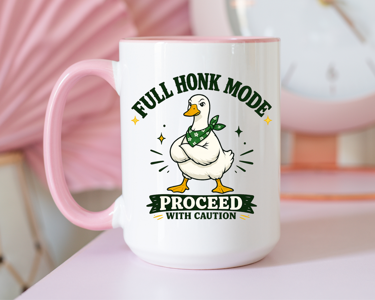Funny Goose Coffee Mug, Full Honk Mode Duck Mug, Silly Bird Lover Gift, Goose Humor Cup for Coworkers, Animal Lover Coffee Mug