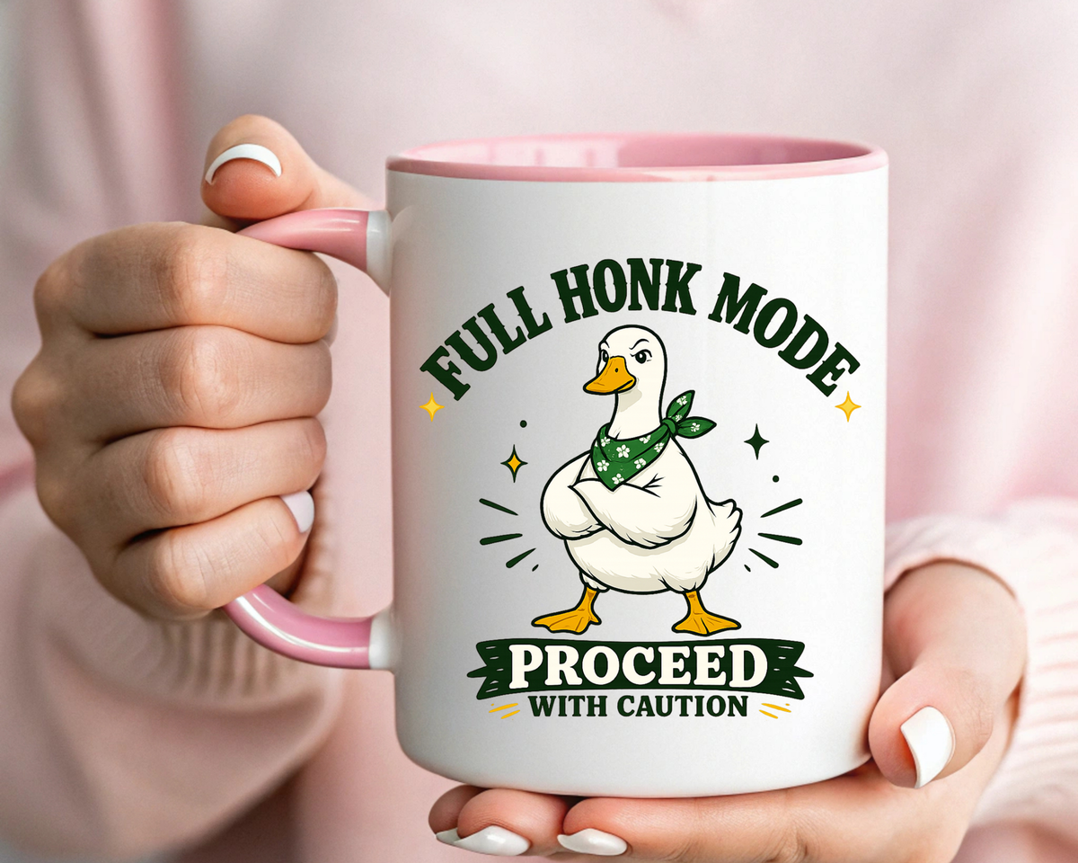 Funny Goose Coffee Mug, Full Honk Mode Duck Mug, Silly Bird Lover Gift, Goose Humor Cup for Coworkers, Animal Lover Coffee Mug