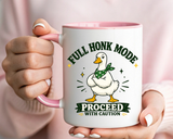Funny Goose Coffee Mug, Full Honk Mode Duck Mug, Silly Bird Lover Gift, Goose Humor Cup for Coworkers, Animal Lover Coffee Mug
