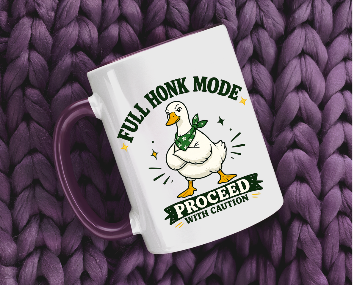 Funny Goose Coffee Mug, Full Honk Mode Duck Mug, Silly Bird Lover Gift, Goose Humor Cup for Coworkers, Animal Lover Coffee Mug