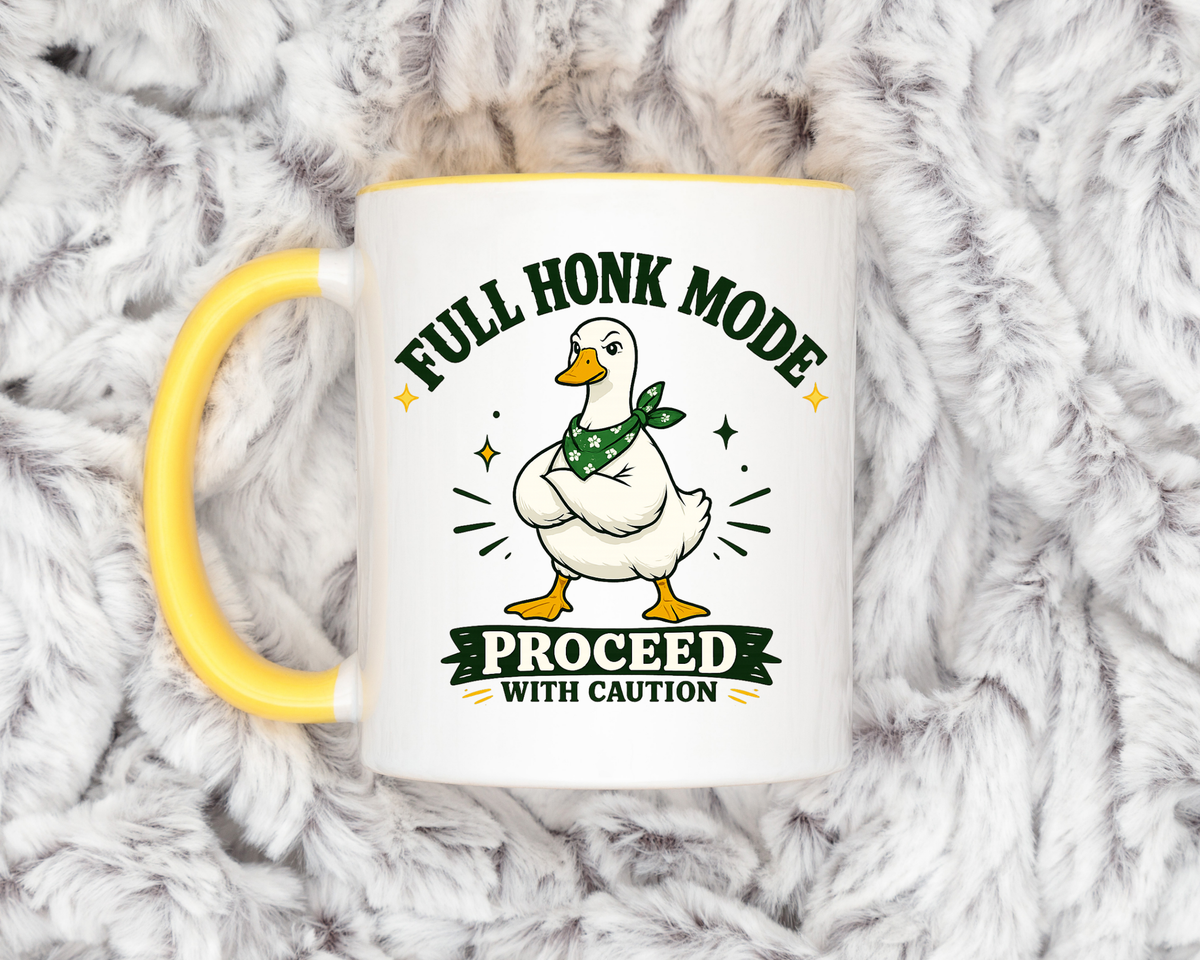 Funny Goose Coffee Mug, Full Honk Mode Duck Mug, Silly Bird Lover Gift, Goose Humor Cup for Coworkers, Animal Lover Coffee Mug