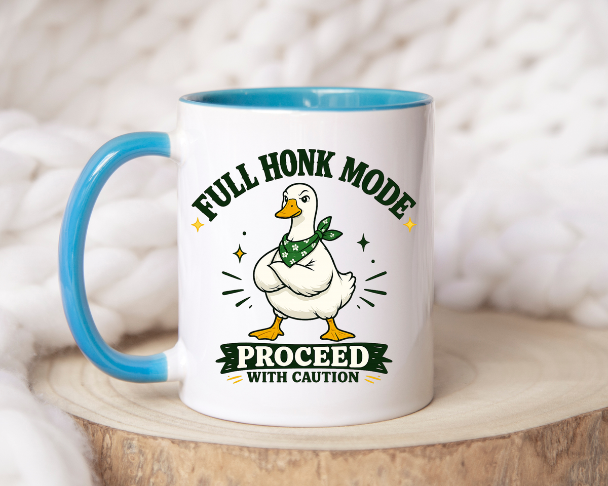 Funny Goose Coffee Mug, Full Honk Mode Duck Mug, Silly Bird Lover Gift, Goose Humor Cup for Coworkers, Animal Lover Coffee Mug