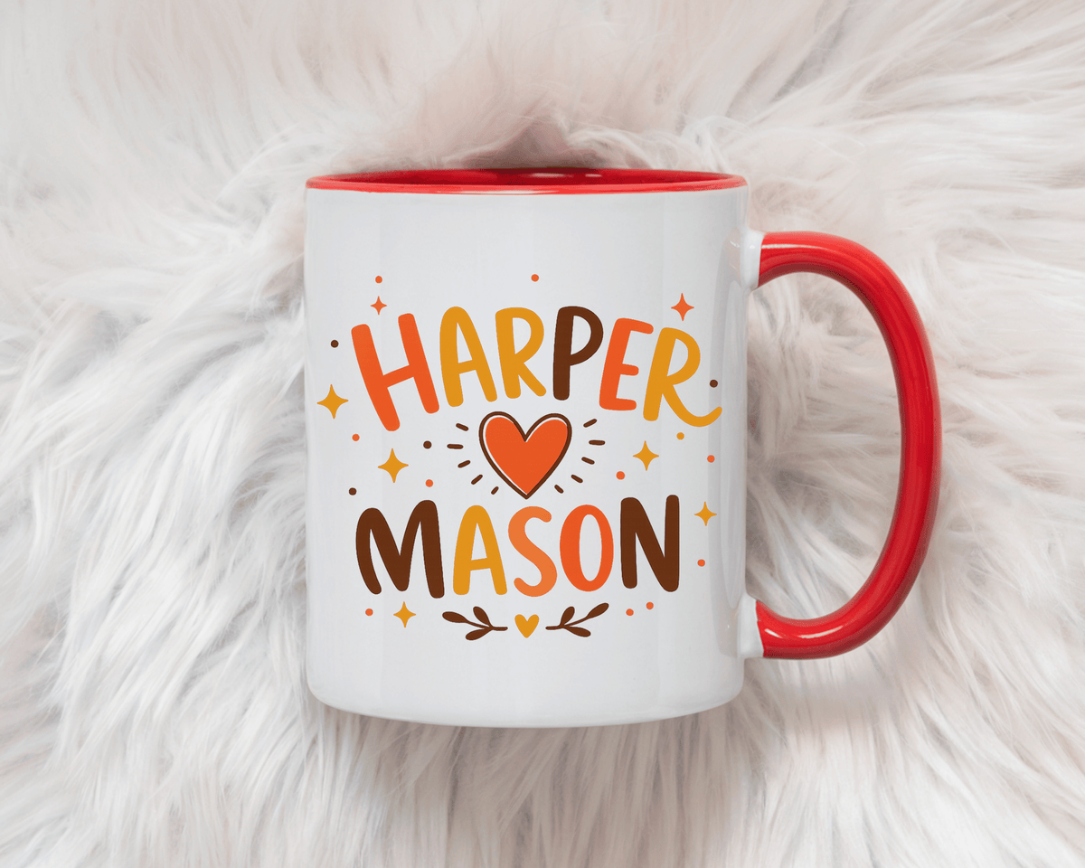 Personalized Couple Name Mug, Custom Names Coffee Mug, Matching Couple Gift, Anniversary Present for Husband and Wife, Romantic Mug