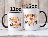 Personalized Couple Name Mug, Custom Names Coffee Mug, Matching Couple Gift, Anniversary Present for Husband and Wife, Romantic Mug