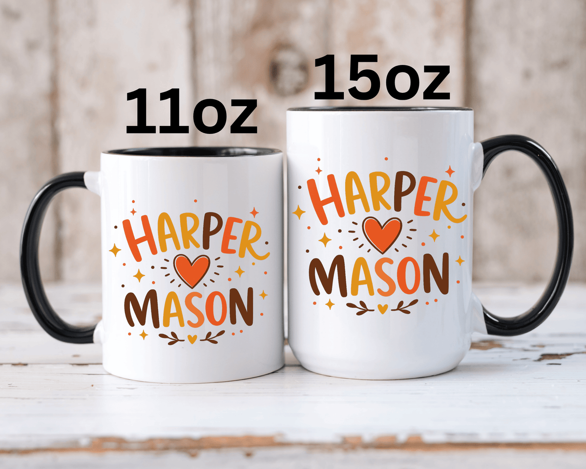 Personalized Couple Name Mug, Custom Names Coffee Mug, Matching Couple Gift, Anniversary Present for Husband and Wife, Romantic Mug
