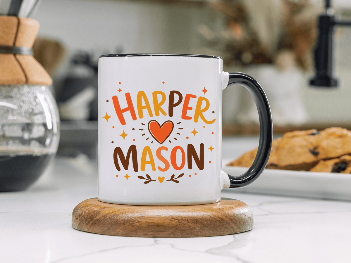 Personalized Couple Name Mug, Custom Names Coffee Mug, Matching Couple Gift, Anniversary Present for Husband and Wife, Romantic Mug