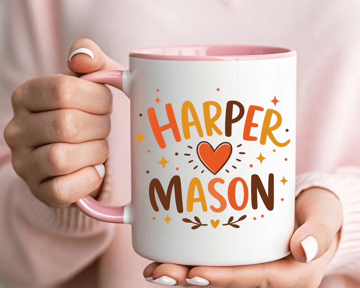Personalized Couple Name Mug, Custom Names Coffee Mug, Matching Couple Gift, Anniversary Present for Husband and Wife, Romantic Mug