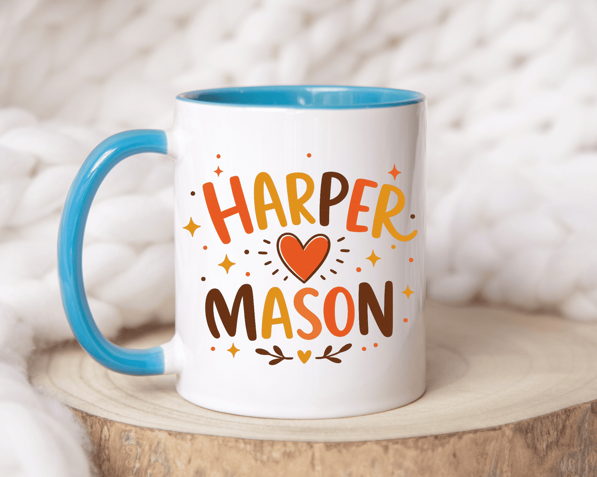 Personalized Couple Name Mug, Custom Names Coffee Mug, Matching Couple Gift, Anniversary Present for Husband and Wife, Romantic Mug