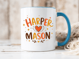 Personalized Couple Name Mug, Custom Names Coffee Mug, Matching Couple Gift, Anniversary Present for Husband and Wife, Romantic Mug