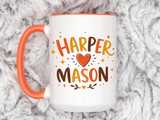 Personalized Couple Name Mug, Custom Names Coffee Mug, Matching Couple Gift, Anniversary Present for Husband and Wife, Romantic Mug