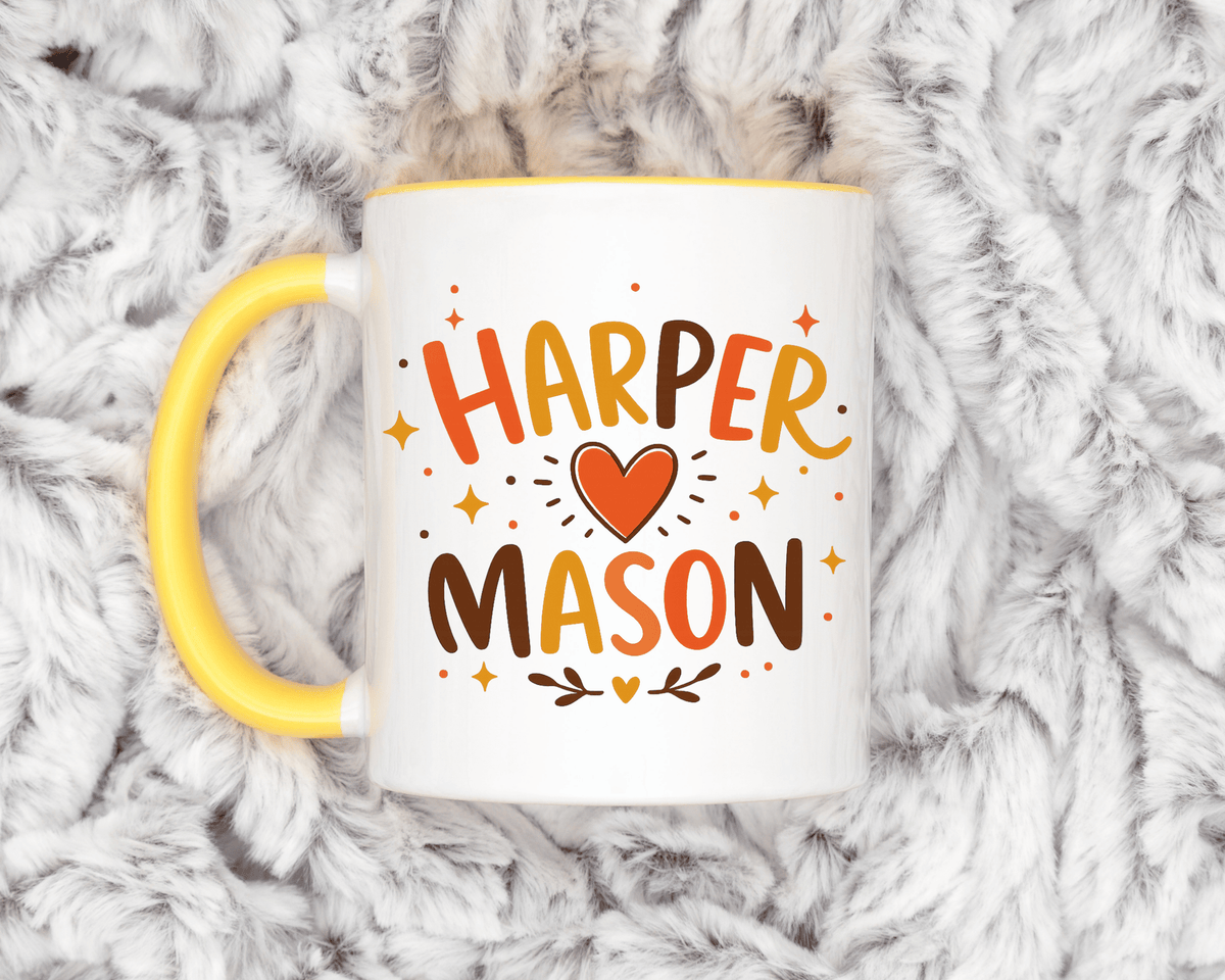Personalized Couple Name Mug, Custom Names Coffee Mug, Matching Couple Gift, Anniversary Present for Husband and Wife, Romantic Mug
