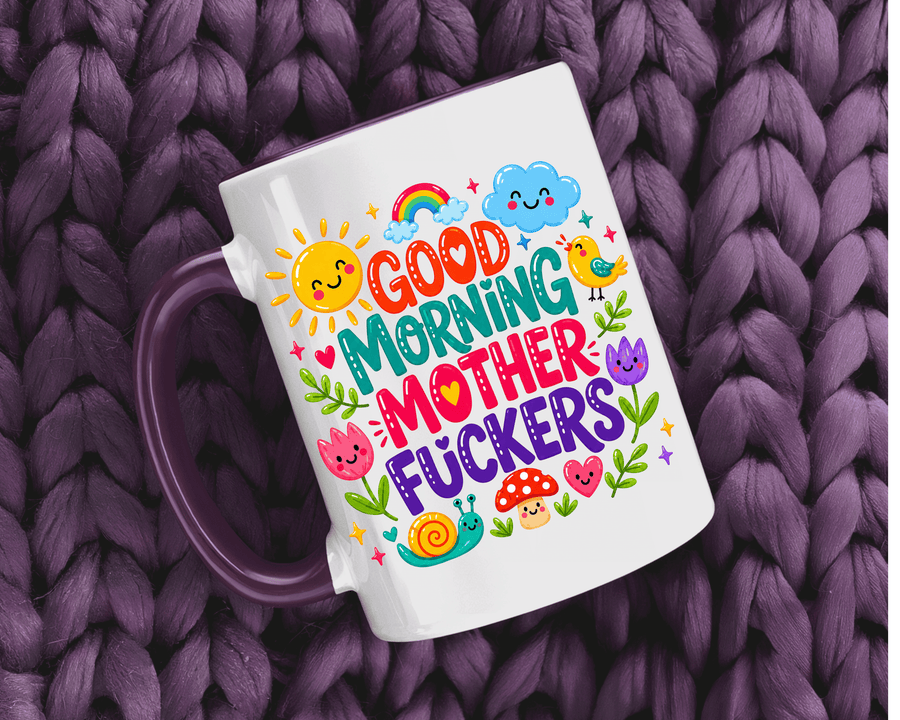 Funny Adult Humor Coffee Mug, Good Morning Motherfuckers Mug, Sarcastic Morning Cup, Funny Coworker Gift, Colorful Offensive Mug