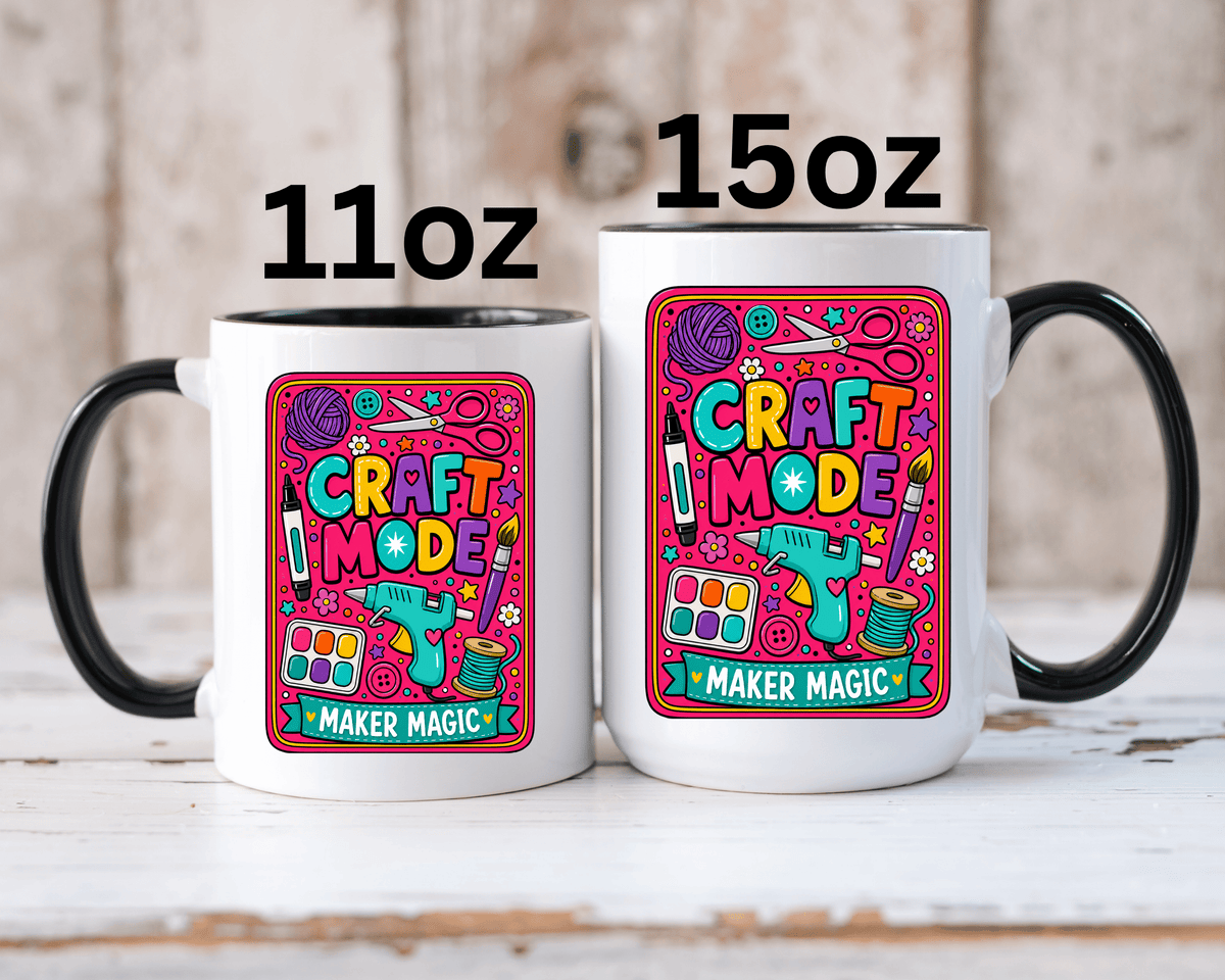 Craft Lover Coffee Mug, Craft Mode Maker Magic Mug, Gift for Crafters and DIY Enthusiasts, Creative Hobby Coffee Cup for Makers