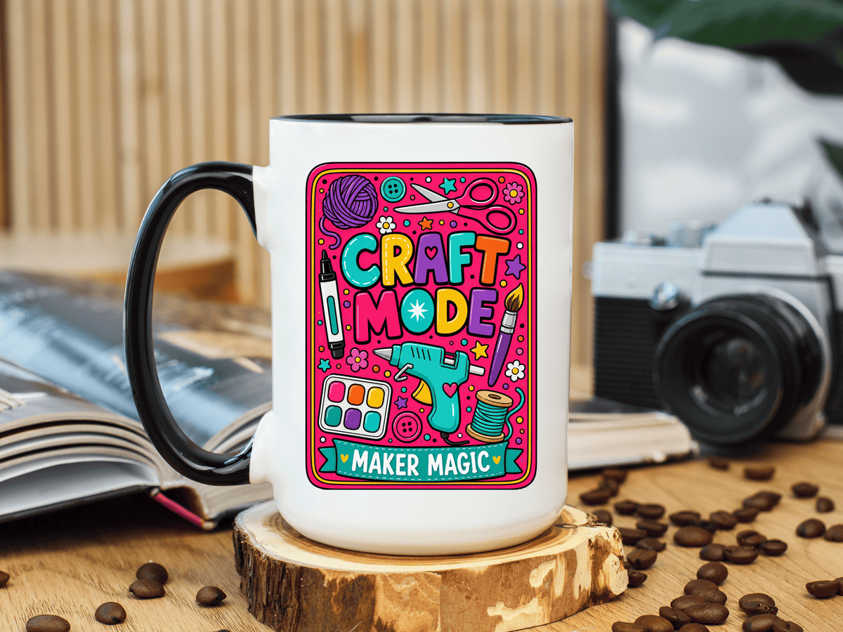 Craft Lover Coffee Mug, Craft Mode Maker Magic Mug, Gift for Crafters and DIY Enthusiasts, Creative Hobby Coffee Cup for Makers
