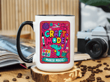 Craft Lover Coffee Mug, Craft Mode Maker Magic Mug, Gift for Crafters and DIY Enthusiasts, Creative Hobby Coffee Cup for Makers