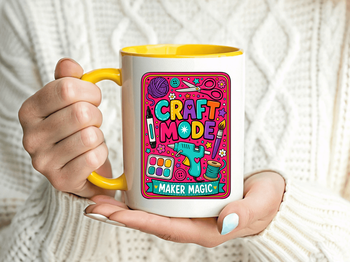 Craft Lover Coffee Mug, Craft Mode Maker Magic Mug, Gift for Crafters and DIY Enthusiasts, Creative Hobby Coffee Cup for Makers