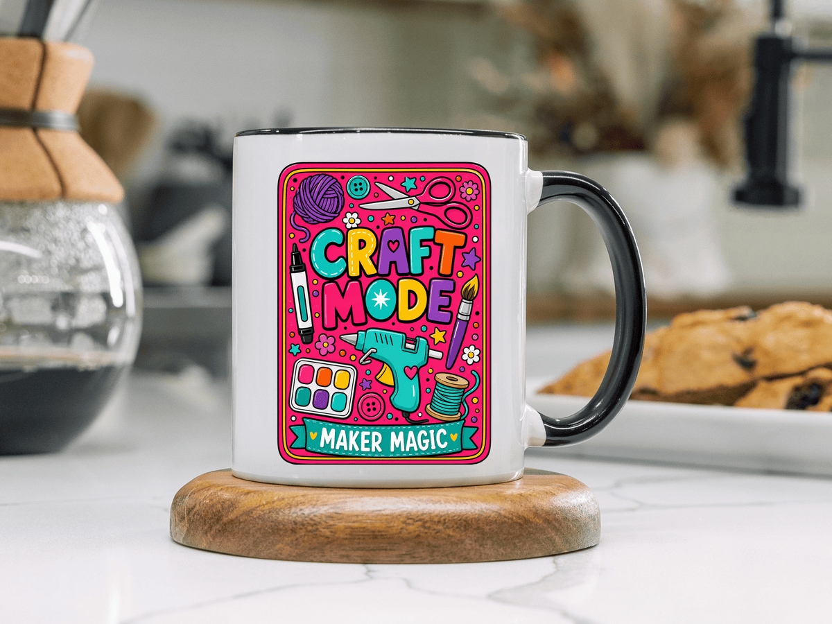 Craft Lover Coffee Mug, Craft Mode Maker Magic Mug, Gift for Crafters and DIY Enthusiasts, Creative Hobby Coffee Cup for Makers