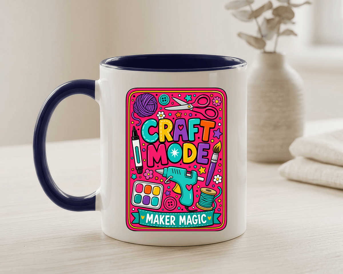 Craft Lover Coffee Mug, Craft Mode Maker Magic Mug, Gift for Crafters and DIY Enthusiasts, Creative Hobby Coffee Cup for Makers