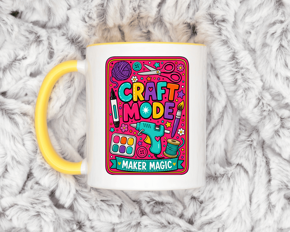 Craft Lover Coffee Mug, Craft Mode Maker Magic Mug, Gift for Crafters and DIY Enthusiasts, Creative Hobby Coffee Cup for Makers