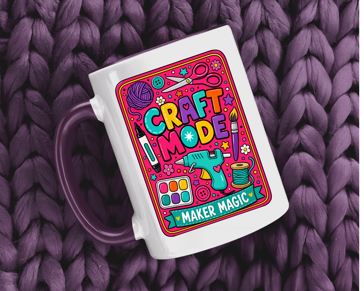 Craft Lover Coffee Mug, Craft Mode Maker Magic Mug, Gift for Crafters and DIY Enthusiasts, Creative Hobby Coffee Cup for Makers
