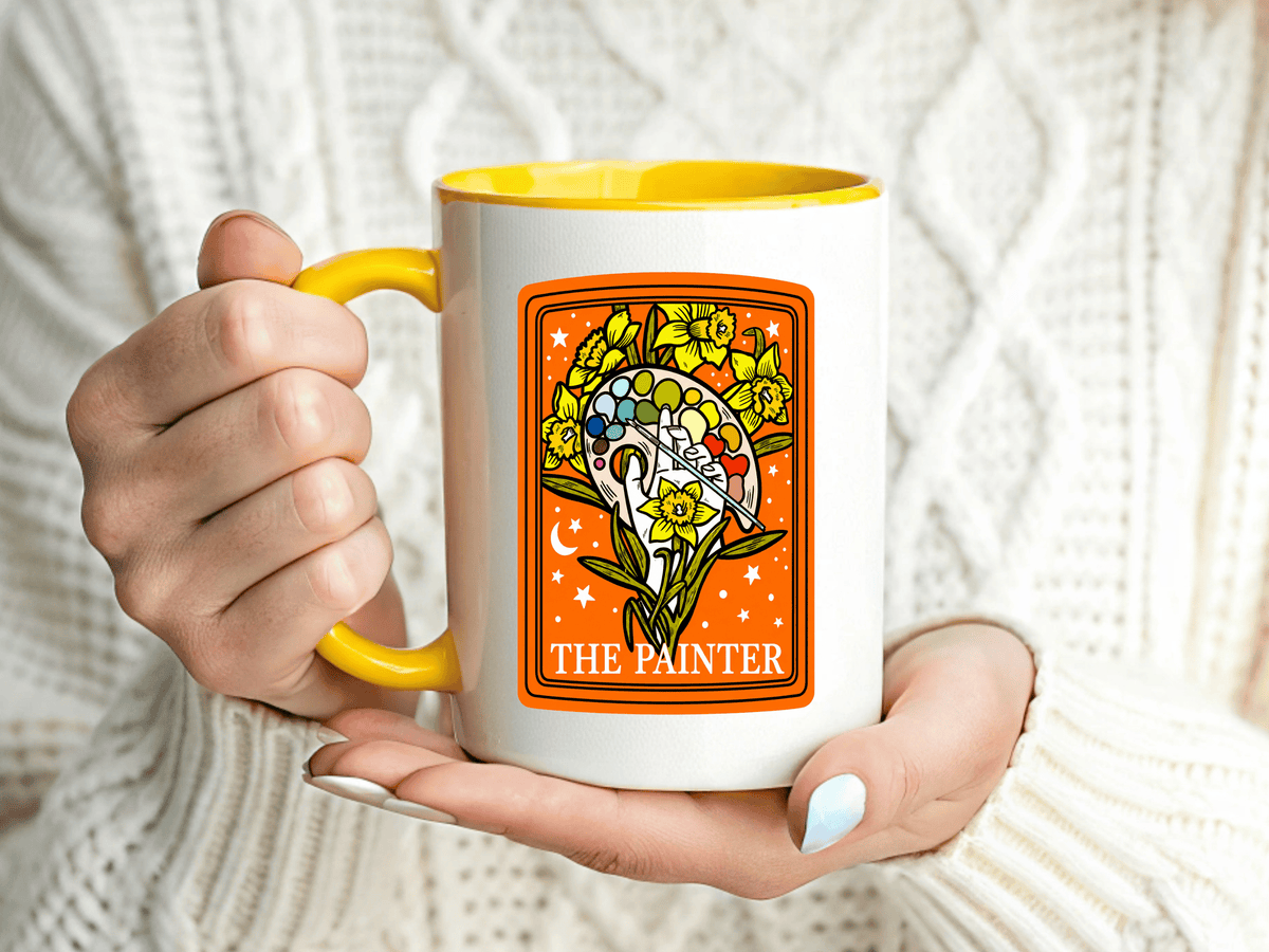 Painter Tarot Card Mug, Artist Coffee Mug, Creative Artist Gift, The Painter Art Lover Cup, Unique Painting Gift for Women and Men