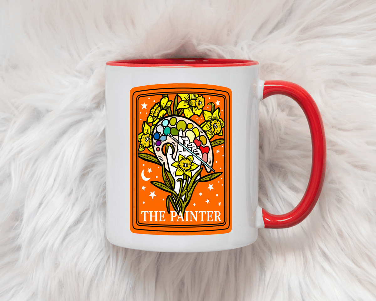 Painter Tarot Card Mug, Artist Coffee Mug, Creative Artist Gift, The Painter Art Lover Cup, Unique Painting Gift for Women and Men