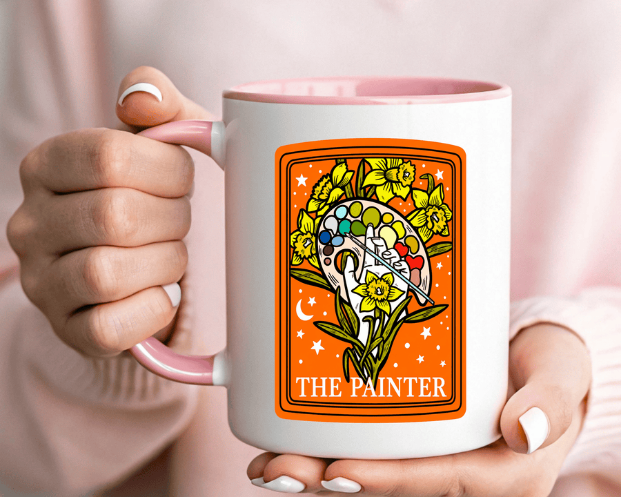 Painter Tarot Card Mug, Artist Coffee Mug, Creative Artist Gift, The Painter Art Lover Cup, Unique Painting Gift for Women and Men
