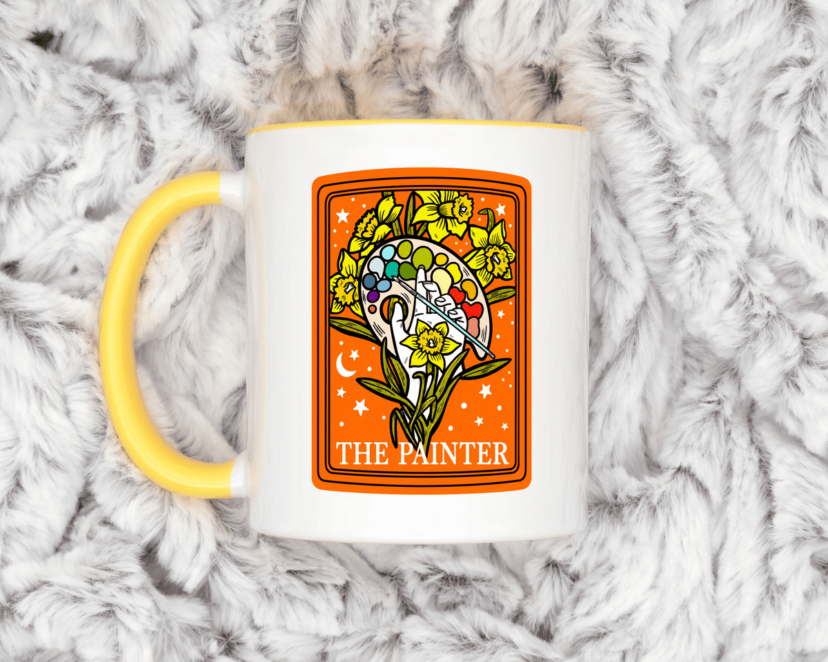 Painter Tarot Card Mug, Artist Coffee Mug, Creative Artist Gift, The Painter Art Lover Cup, Unique Painting Gift for Women and Men
