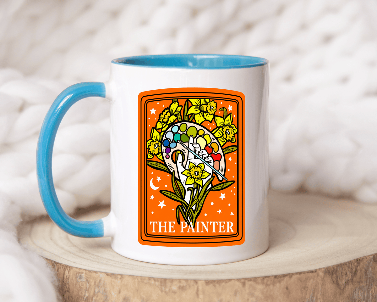 Painter Tarot Card Mug, Artist Coffee Mug, Creative Artist Gift, The Painter Art Lover Cup, Unique Painting Gift for Women and Men