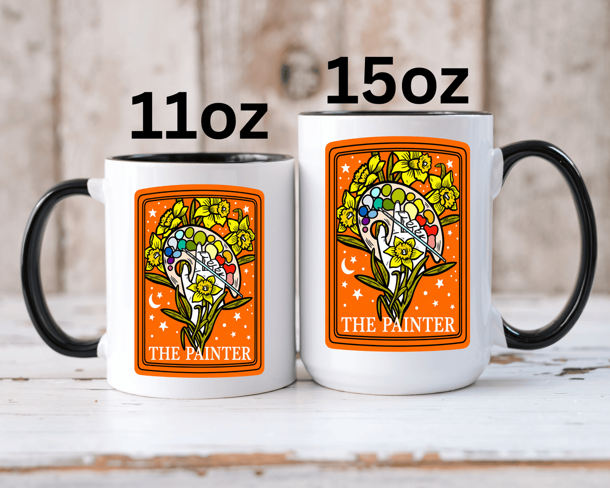 Painter Tarot Card Mug, Artist Coffee Mug, Creative Artist Gift, The Painter Art Lover Cup, Unique Painting Gift for Women and Men