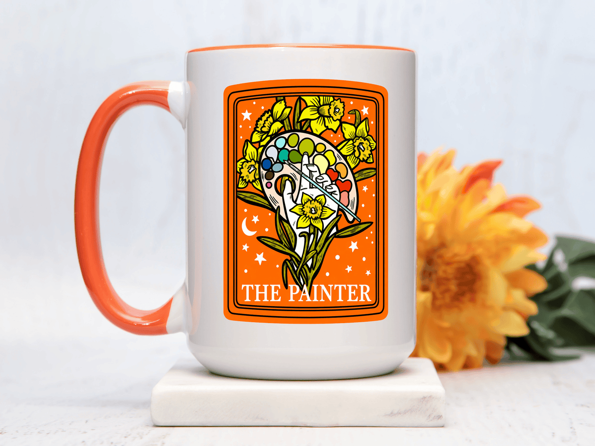 Painter Tarot Card Mug, Artist Coffee Mug, Creative Artist Gift, The Painter Art Lover Cup, Unique Painting Gift for Women and Men