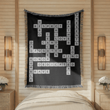 Personalized Daughter Crossword Woven Blanket, Meaningful Gift for Daughter from Mom or Dad, Custom Word Art Throw Blanket
