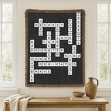 Personalized Daughter Crossword Woven Blanket, Meaningful Gift for Daughter from Mom or Dad, Custom Word Art Throw Blanket