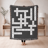 Personalized Daughter Crossword Woven Blanket, Meaningful Gift for Daughter from Mom or Dad, Custom Word Art Throw Blanket