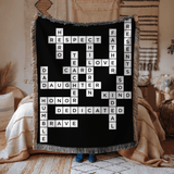 Personalized Daughter Crossword Woven Blanket, Meaningful Gift for Daughter from Mom or Dad, Custom Word Art Throw Blanket