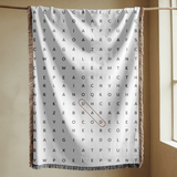 Animal Word Search Woven Blanket, Educational Puzzle Throw Blanket, Personalized Learning Gift for Kids, Animal Lover Activity Blanket
