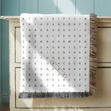Animal Word Search Woven Blanket, Educational Puzzle Throw Blanket, Personalized Learning Gift for Kids, Animal Lover Activity Blanket