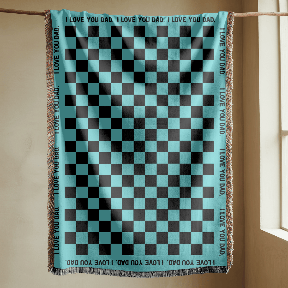 Personalized I Love You Dad Woven Blanket, Father's Day Gift from Daughter or Son, Sentimental Dad Throw Blanket, Custom Family Gift