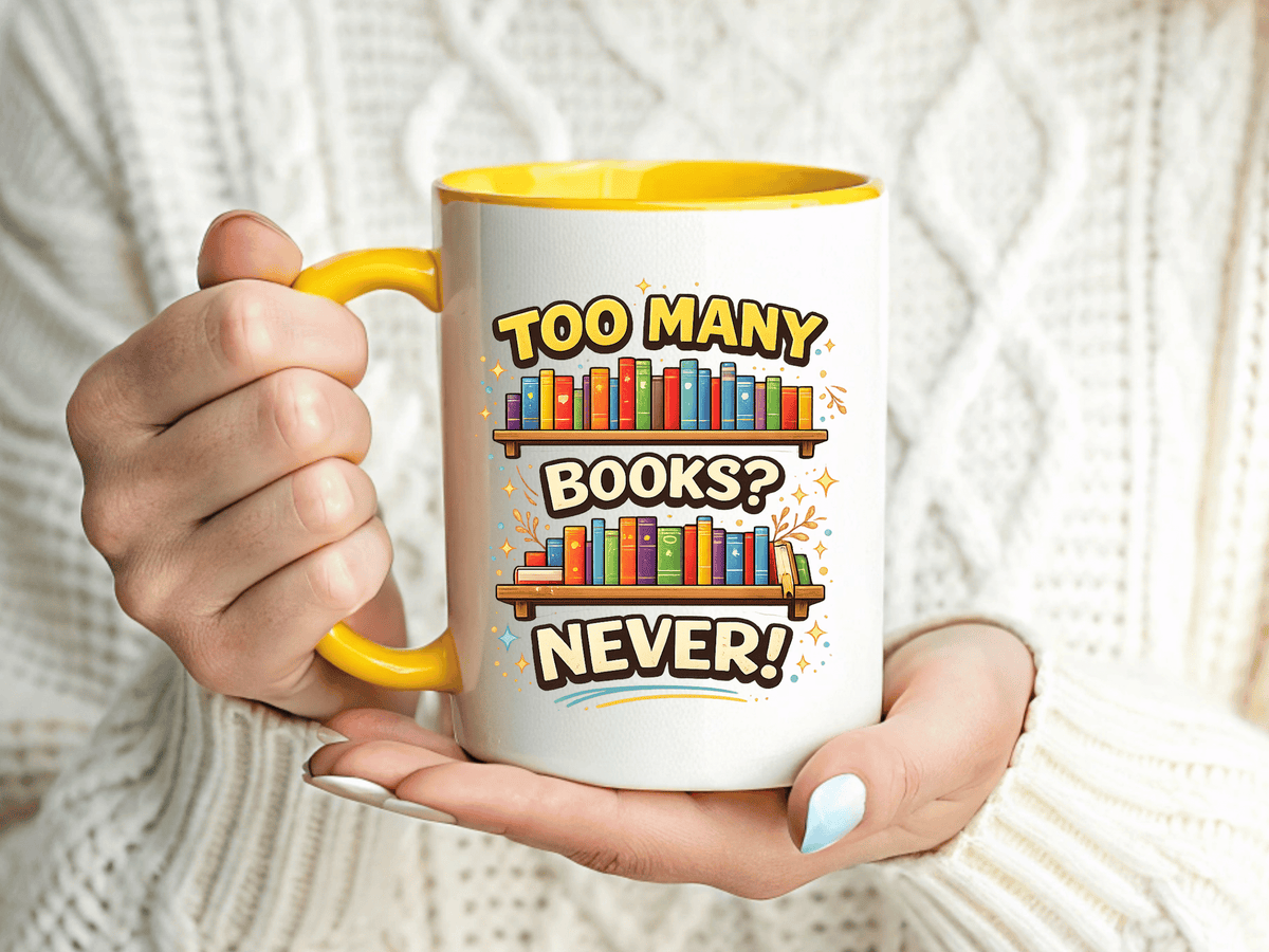 Book Lover Coffee Mug, Too Many Books Never Enough Mug, Reader Gift for Bookworms, Librarian Coffee Cup, Reading Lover Present