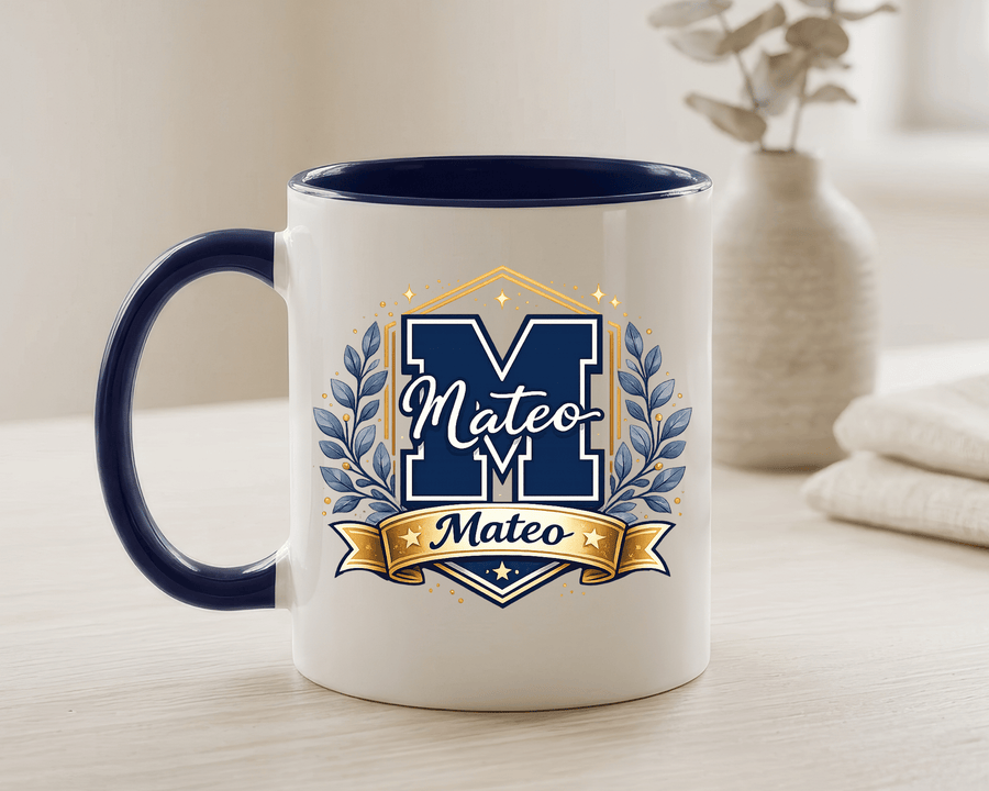 Personalized Initial Name Mug, Custom Monogram Coffee Mug for Men and Boys, Letter Mug with Name, Birthday Gift for Son, Unique Custom Cup