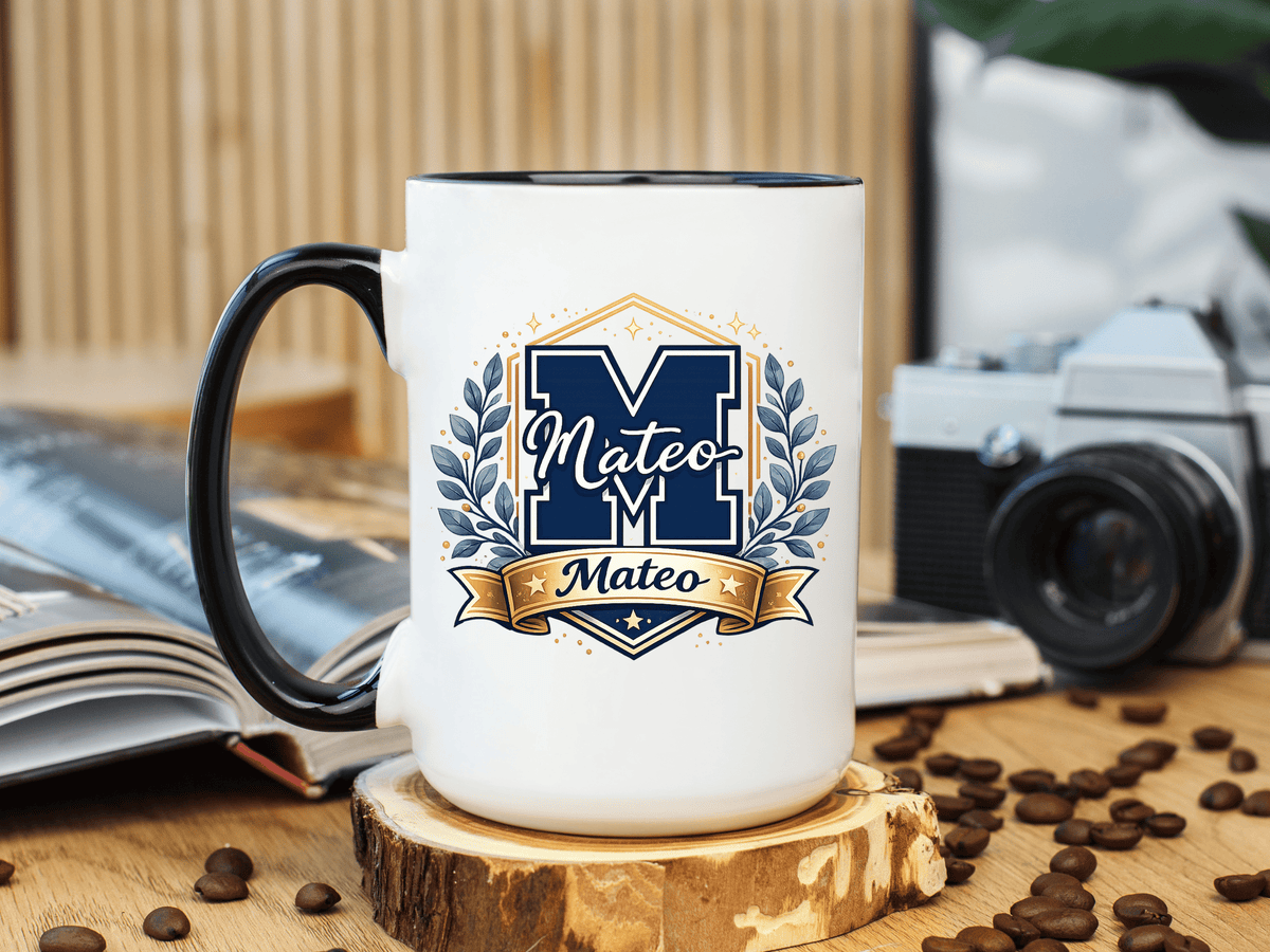 Personalized Initial Name Mug, Custom Monogram Coffee Mug for Men and Boys, Letter Mug with Name, Birthday Gift for Son, Unique Custom Cup