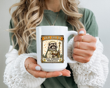Our God Is Still Working Miracles Coffee Mug, Funny Raccoon Christian Gift for Friends, Cute Religious Parody Trash Panda Ceramic Tea Cup with Black Handle