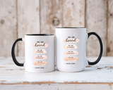 You Are Loved Strong Enough Blessed Coffee Mug, Encouraging Mental Health Gift for Friends, Cute Inspirational Daily Affirmations Tea Cup with Pink Handle