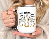 Funny Loud Ducks Mama Coffee Mug, Cute Mother's Day Gift from Kids, Sarcastic Chaos Mom Ceramic Tea Cup with Black Handle