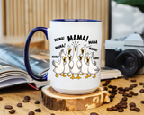 Funny Loud Ducks Mama Coffee Mug, Cute Mother's Day Gift from Kids, Sarcastic Chaos Mom Ceramic Tea Cup with Black Handle
