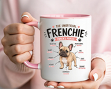 Anatomy of a Frenchie Coffee Mug, Funny French Bulldog Lover Gift, Cute Dog Mom Dad Anatomy Ceramic Tea Cup with Black Handle