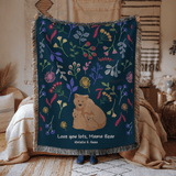 Personalized Mama Bear Woven Blanket, Custom Mother Daughter Throw Blanket, Bear Family Gift for Mom, Floral Wildlife Blanket, Mother's Day Gift