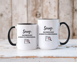 Sorry Das Stand So Nicht In Meiner Stellenbeschreibung Coffee Mug, Funny German Office Joke Gift for Coworkers, Sarcastic Job Description Ceramic Tea Cup with Pink Handle